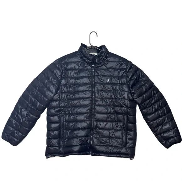 EUC Nautica‎ Full Fleece-Lined Puffer Coat Jacket In Black Men’s Size XL
